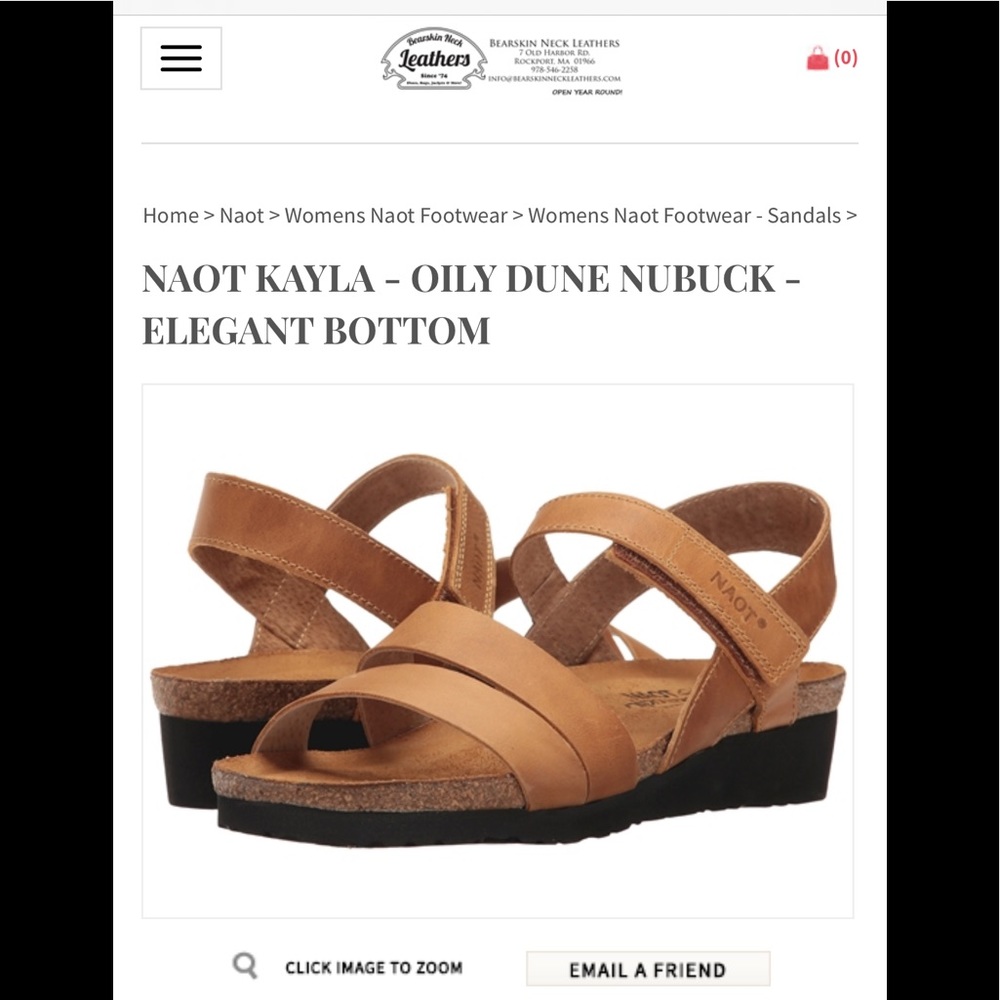 NWT NAOT Kayla W Oily Dune Nubuk sandals Sz 42
